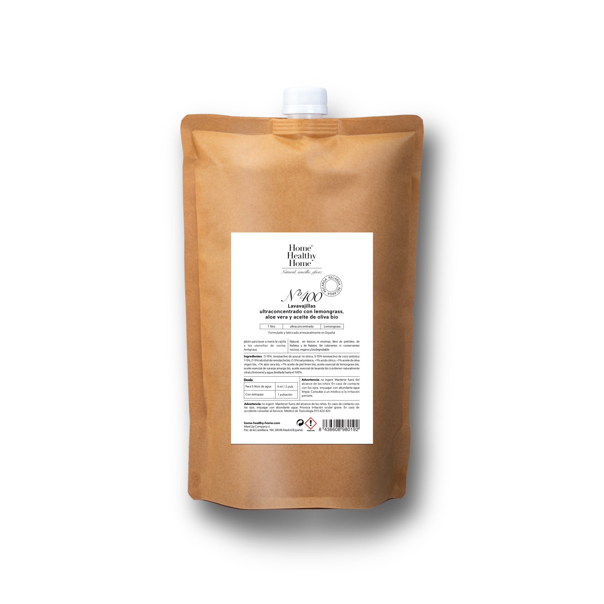 Eco-recarga de lavavajillas con lemongrass Nº400