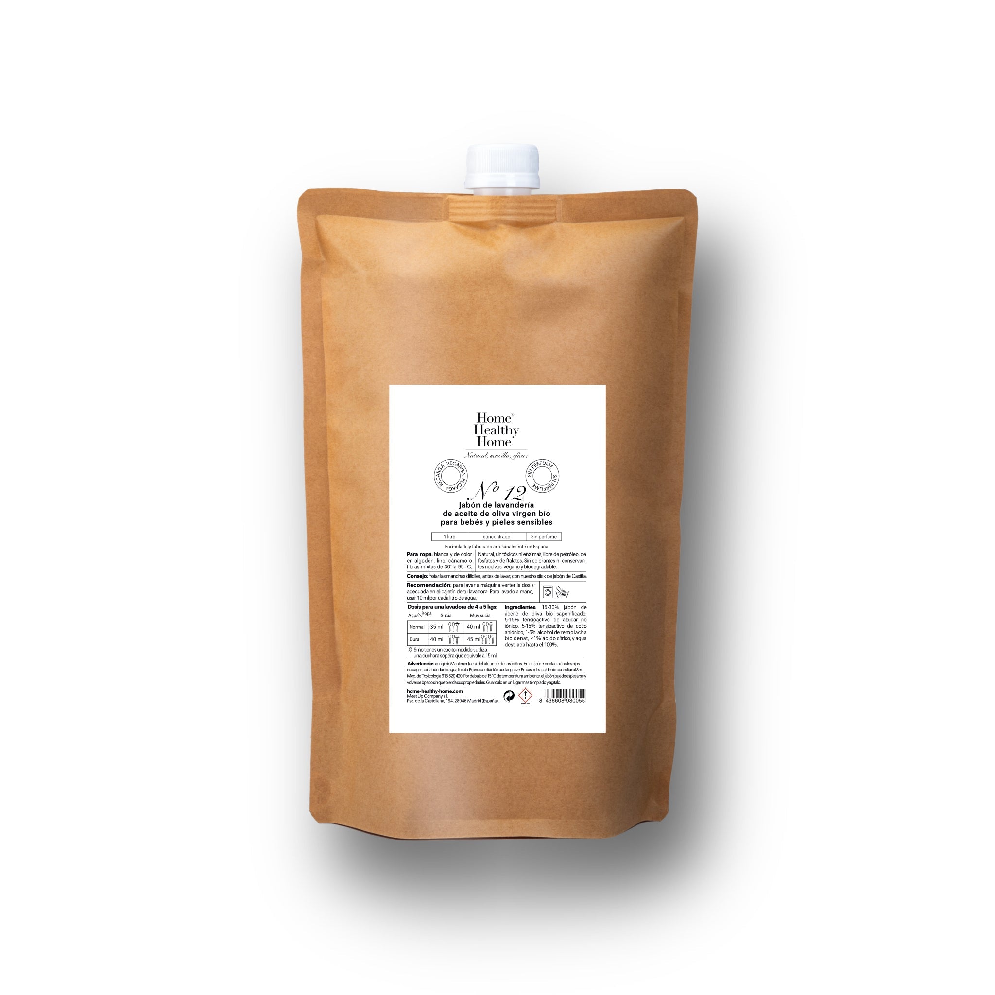 Eco-recarga de jabón de lavandería Nº12, 1 L