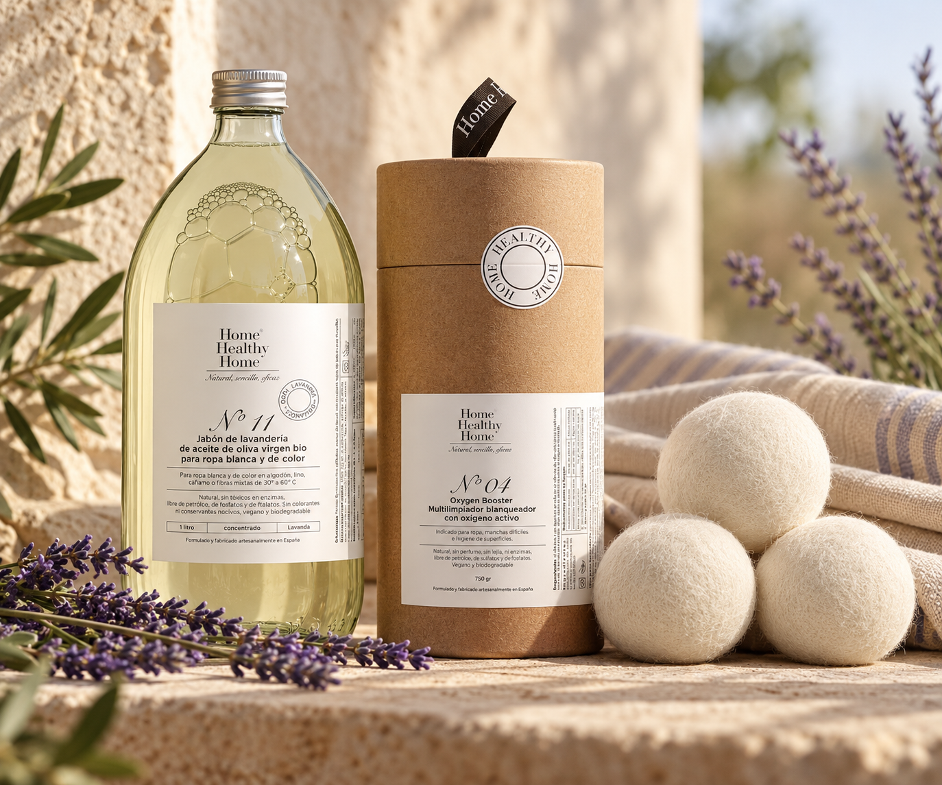 Ritual Lavanda con jabón Nº11, Oxygen Booster Nº04 y bolas de secado de lana